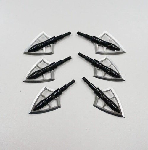 cqwsbsy 6PK Bow Hunting Broadhead 125 Grain Stainless Steel 2 Blades Hunting Tips for Crossbow Compound Bow Archery Hunting