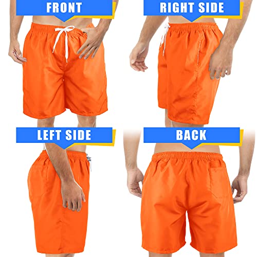 Men's 7-inch Quick Dry Swim Trunks Board Shorts - Medium Orange
