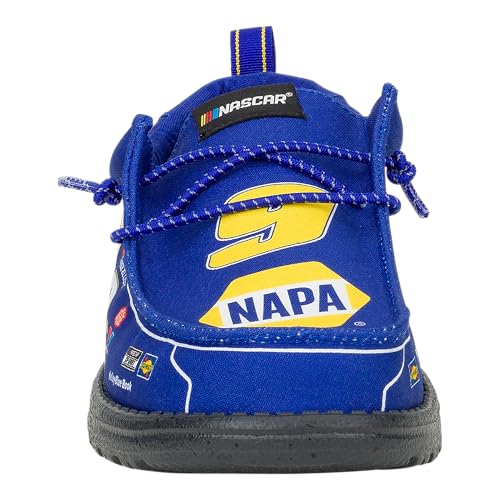 HEYDUDE Men's Wally NASCAR Slip-On Loafer - Blue Multi, Breathable Mesh Upper