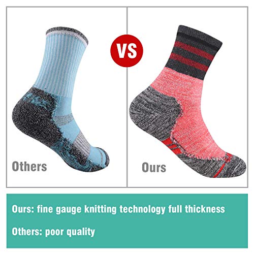 FEIDEER Women's Hiking Walking Socks, Multi-pack Outdoor Recreation Cotton Socks Wicking Cushion Crew Socks
