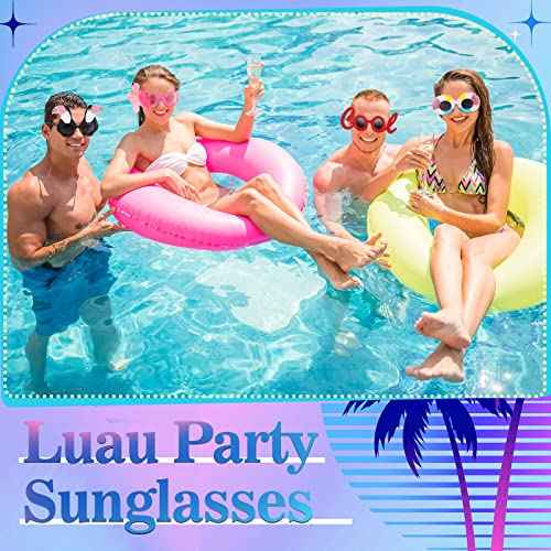 Xuhal 36 Pcs Luau Party Sunglasses Funny Hawaiian Glasses, Tropical Fun Sunglasses Beach Decorations Party Favors, Summer Beach Pool Themed Supplies for Adult