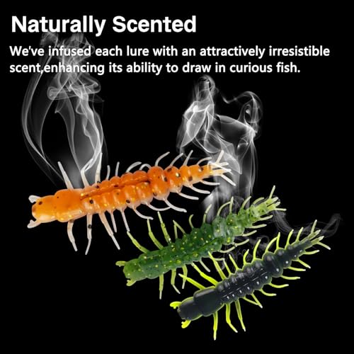 Eupheng 75PCS Soft Plastic Hellgrammite Fishing Lures Set - 5 Colors, 2 Inch