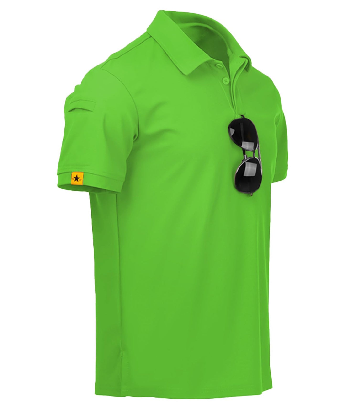 ZITY Mens Polo Shirt Short Sleeve Sports Tactical T-Shirt Athletic Golf Polos Daily Casual Stylish Collared Shirts for Men Neon Green X-Large