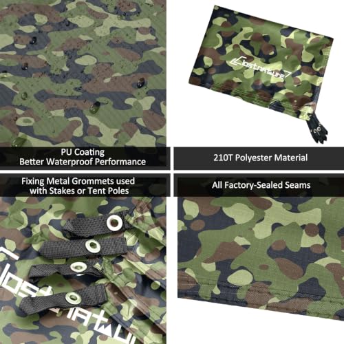 Heavy Duty Tent Footprint Floor Saver - Camouflage 87 x 59 Inches