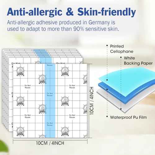 AZEN 50 Pieces Waterproof Bandages, Transparent Film Dressing 4 X 4, Clear Bandages Waterproof Adhesive Bandage, Second Skin Tattoo Cover Up Tape