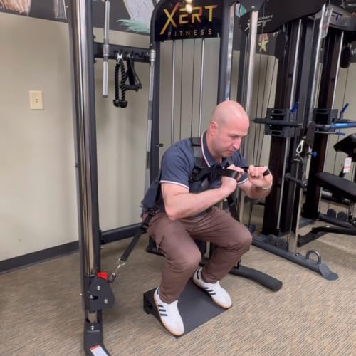 RR GET RIPPED! BY ROSENBLATT Squat Harness Premium Adjustable V3. squat deadlift lunge calf raise nordic knees over toes mobility quads glutes hamstrings calves (Black)