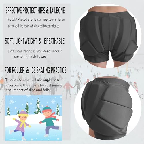 Black Small 3D Hip Protective Pads for Skating & Sports Kids Adults