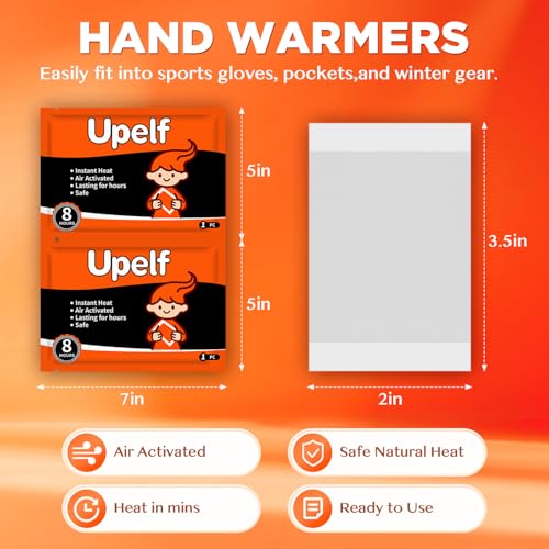 Disposable Hand Warmers 20 Count - Long-Lasting Air-Activated Warmth, 10 Pairs