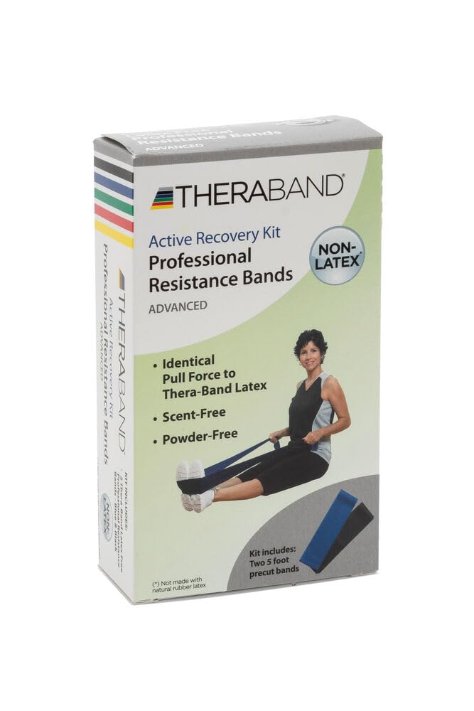 THERABAND Resistance Bands Set, Beginner Kit, Yellow, Red, Green, Non-Latex Elastic Bands for Exercise & Physical Therapy, Strength Training Bands for Upper & Lower Body Fitness