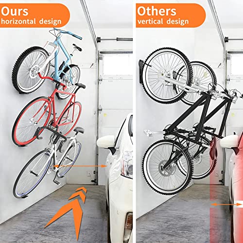 Heavy Duty Bike Pedal Wall Mount Hanger 3-Pack - Black Wall Bike Rack