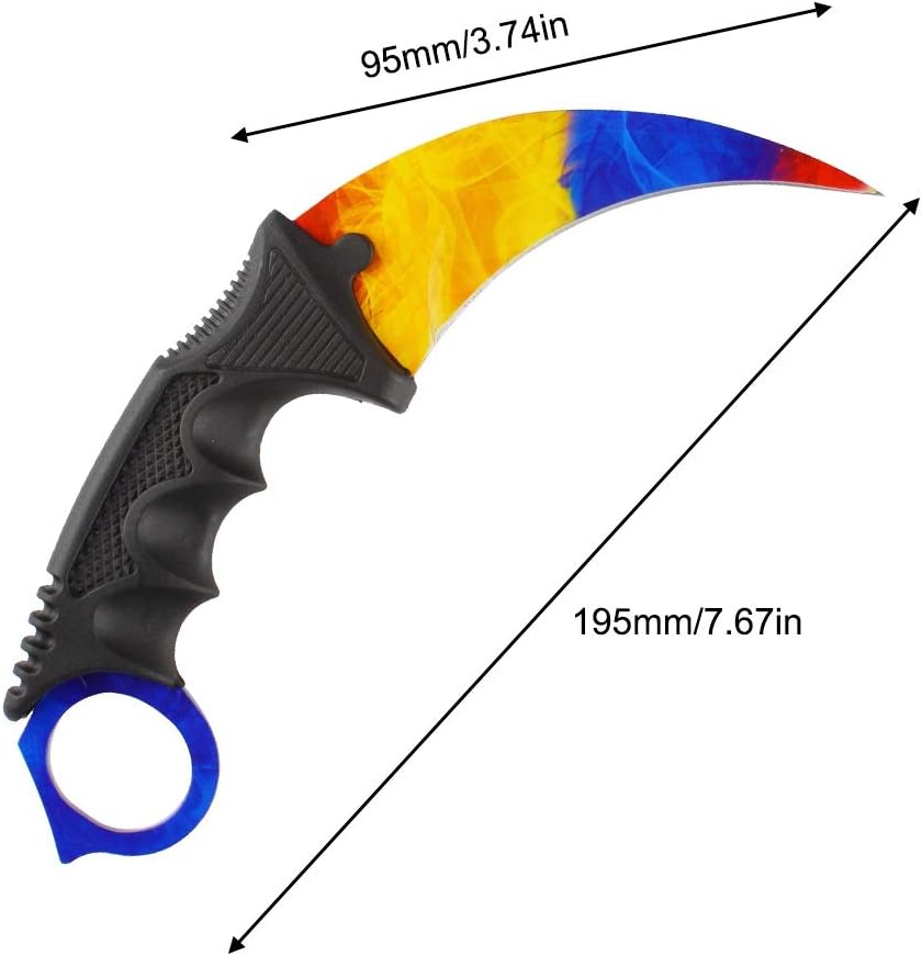 Andux Karambit Camping Hunting Tool with Cord ZD-01 (Purple-White)