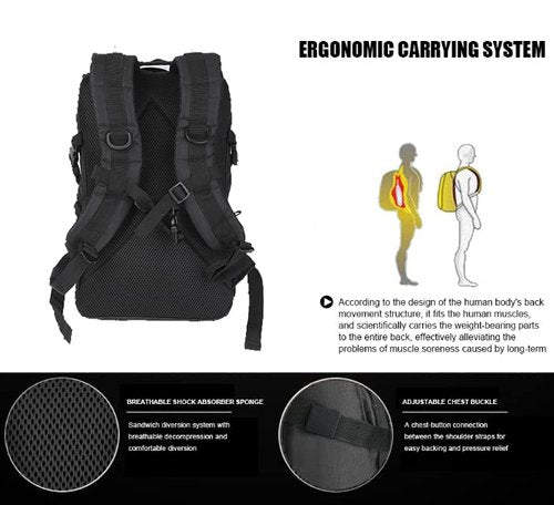 Miramrax 12L Small Backpack Day Pack - Mini Tactical Backpacks Military Daypack Molle Bag Rucksack Bug Out Bag for Hiking (Black)