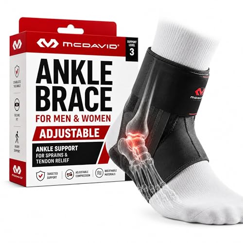McDavid Medium/Large Ankle Brace - Low Profile Lace-Free Support for Sports & Recovery