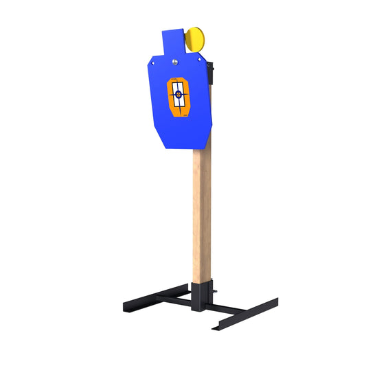 ATFLBOX AR500 3/8 inch Thick Steel Target Stand System, 12'' x 20" Hostage Reactive Shooting Targets with 2x4 Target Stand Kit (Blue)