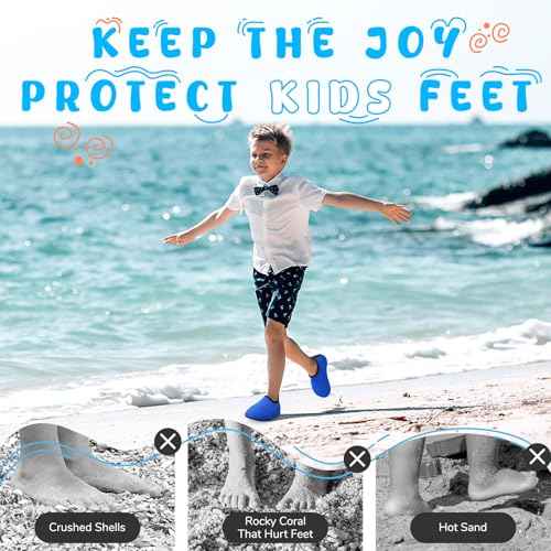 Kids Boys Girls Swim Water Shoes, Toddler Kids Swim Water Shoes Non-Slip Quick Dry Beach Shoes,Barefoot Sports Shoes Aqua Socks for Beach Outdoor Sports