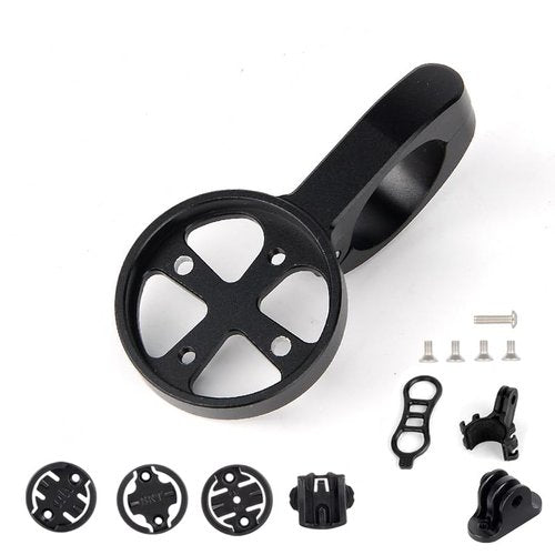 GPS Computer Mount for Aero Bars, TT Bars, or Tri Bars for Road and Triathlon Bikes Compatible with Garmin, Wahoo, CatEye, and Bryton with GoPro Action Camera and Bike Light Attachment