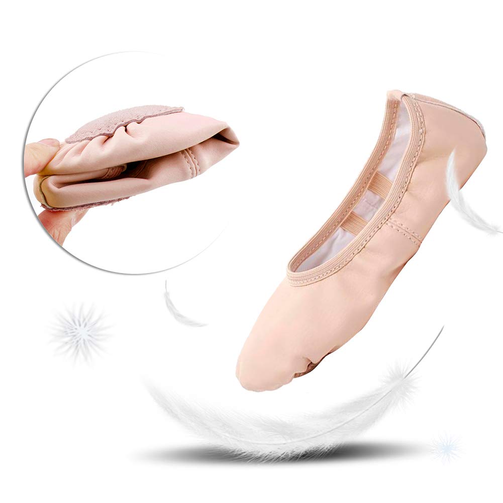 Stelle Ballet Shoes for Girls Toddler Ballet Slippers Soft Leather Boys Dance Shoes for Toddler/Little Kid/Big Kid(Ballet Pink, 12ML)