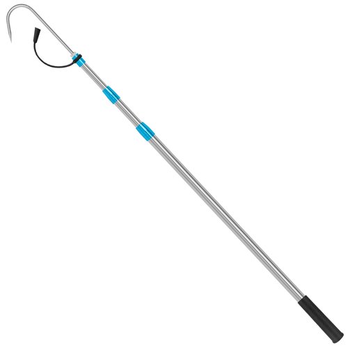 SANLIKE Telescopic Fishing Gaff, 2.87-6.22FT Stainless Steel Retractable Telescopic Pole with Sea Fishing Hook Tackle for Saltwater Offshore Ice Tool