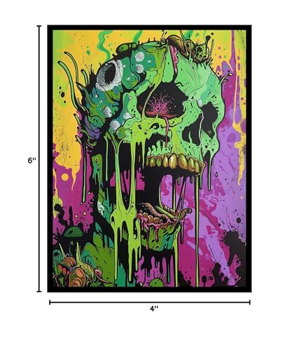 Textured TCG MTG Art Card Sleeves - Melting Skull Design, 100 Count - Art Sleeves