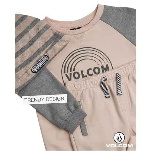 Volcom Boys Sweatsuit Set - 3 Piece French Terry Active Sweatshirt, Jogger Sweatpants and Hat - Boys Jogger Pants Set