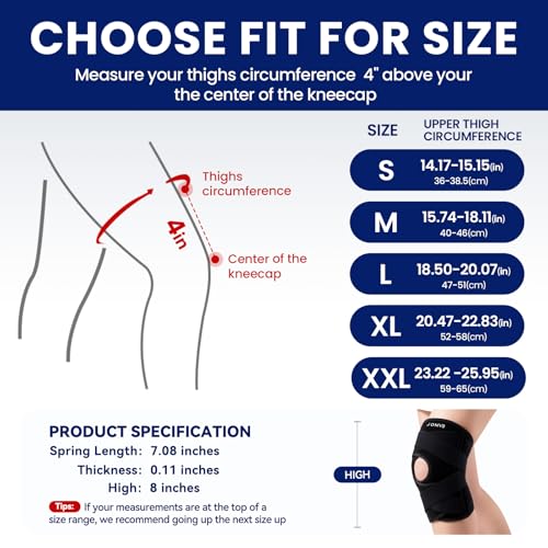 Adjustable Knee Brace for Meniscus Tear & Knee Pain - Black, Medium - Support & Stabilizer