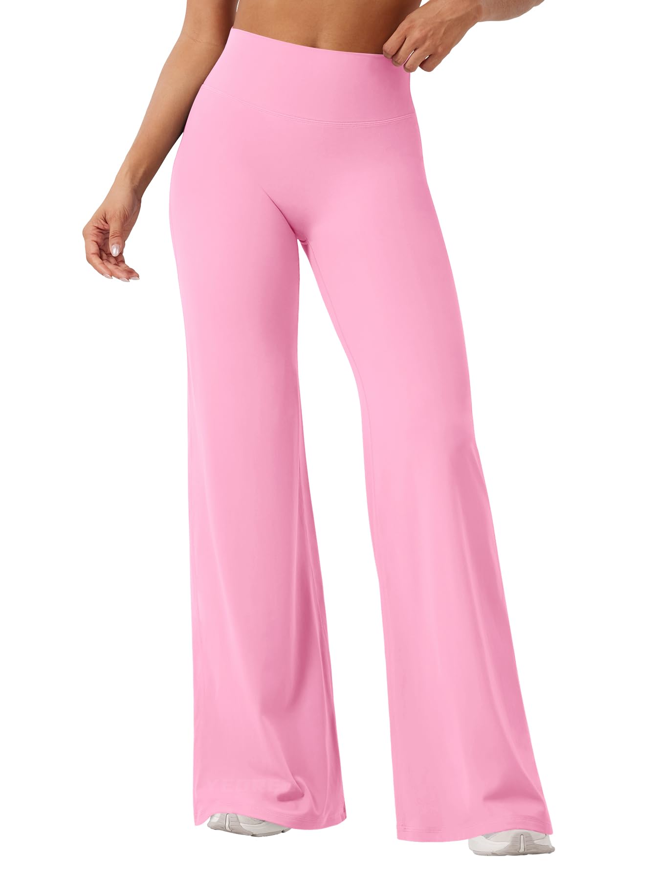 YEOREO Workout Leggings Womens No Front Seam Straight Leggings 33" High Waist Buttery Eddiy Gym Yoga Pants Bubblegum Pink XL