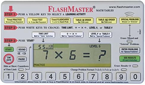 FlashMaster: Handheld Computer for Mastering All Basic Math Facts (3 Month Warranty)