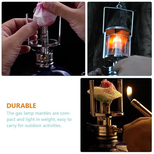 EXCEART 12pcs Gas Lantern Mantles Replacement for Outdoor Camping Lightweight Odorless Easy to Install Suitable for Propane and Kerosene Lamps for Hiking and Long-Term Use