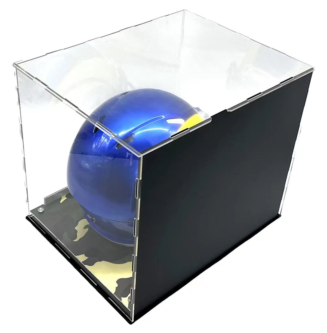 Football Helmet Acrylic Display Case Box Camouflage Camo Mirror Shoes Riser Showcase Shoes UV Protection Forest Army Clear 15x12x12