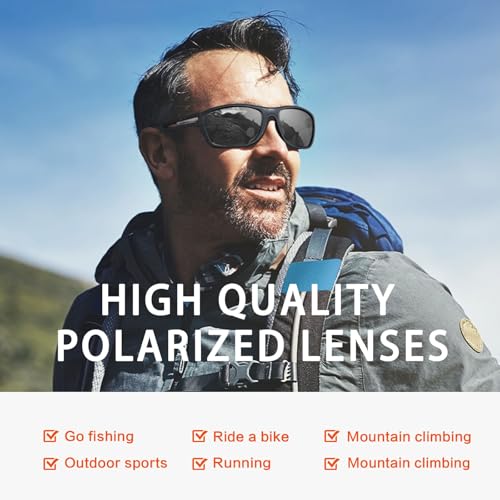 Suoso Polarized Sports Sunglasses A6 Silver - UV400 Wrap Around Goggles for Driving Fishing