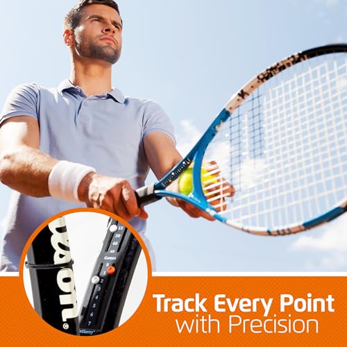 Black Tennis Score Keeper for Racket and Paddle - Point, Game, and Set Tracker - SetSavvy Two Pack