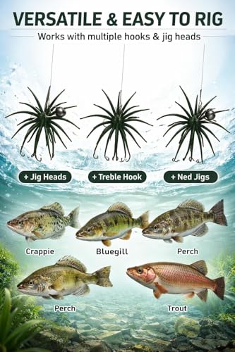Dark Green Sea Urchin Bait for Bass Fishing Lures 4.3In - Pack of 6