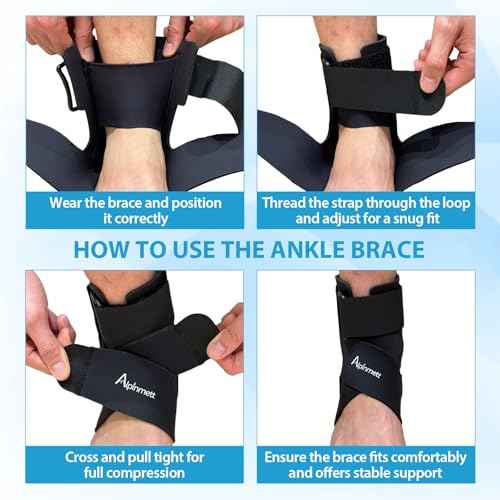 Ankle Brace for Men & Women, Compression Ankle Support Brace with Dual-Sided Plastic Stabilizers, Adjustable X-Strap & Open Heel for Sprain Recovery, Foot Discomfort, Sports & Daily Use 1 Pack