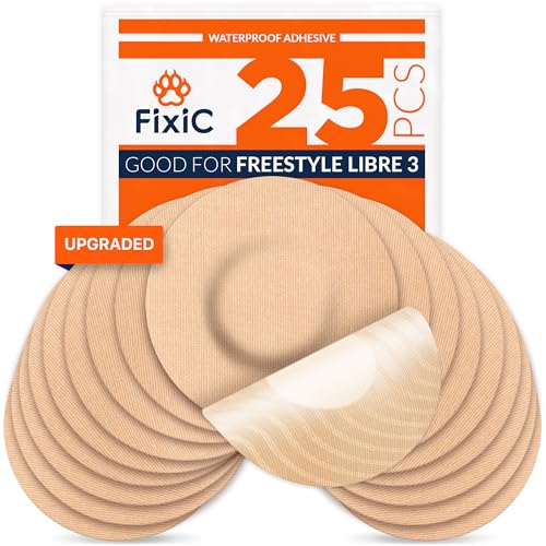 FixiC Libre 3 Sensor Covers - Tan 25 Pack for Libre 3 & Plus Sensors