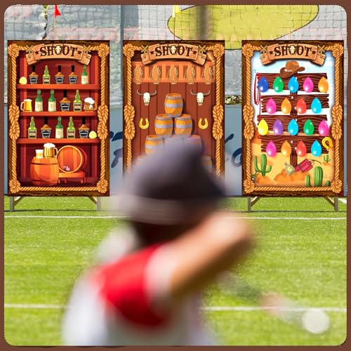 Western Shooting Targets Set - 9 Colorful Paper Targets for Cowboy Party 23x35 Inches