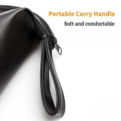 QRAGJBM Water Bottle Carrier Bag: Polyurethane Water Kettle Bag with Portable Zip,Small Water Boiler Cup Sleeve for Travel, Water Bottles Carring Case for Walking Traveling Business Trip, L11xW2.9Inch