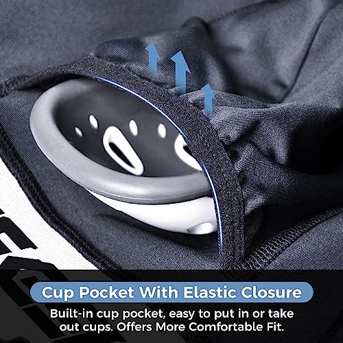 Men's Baseball Compression Shorts with Athletic Cup - X-Large Black