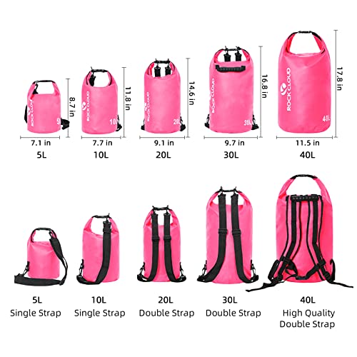 Waterproof Dry Bag 20L for Kayaking Camping Beach Surfing - Pink
