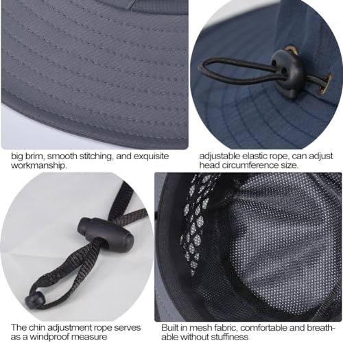 Fishing Hat, UPF50+ Wide Brim Sun Hat for Men Women, UV Protection Hiking Beach Bucket Hats Summer Safari Hat