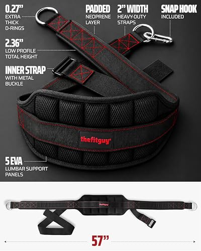 Low-Profile Belt Squat Belt for Rack Attachments and Machines