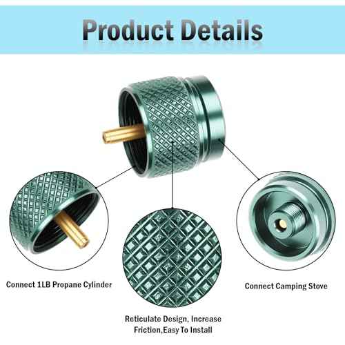 2pcs Camping Stove Adapter Propane to Butane Adapter Gas Converter 16 oz Propane Tank Input EN417 Valve Output Camp Fuel Refill Adapter for Backpacking & Hiking£¨Ink Green)