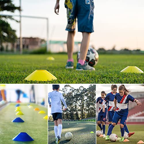 100PCS Soccer Cones Set with Carry Bags and Holders - Bright Colors for Training