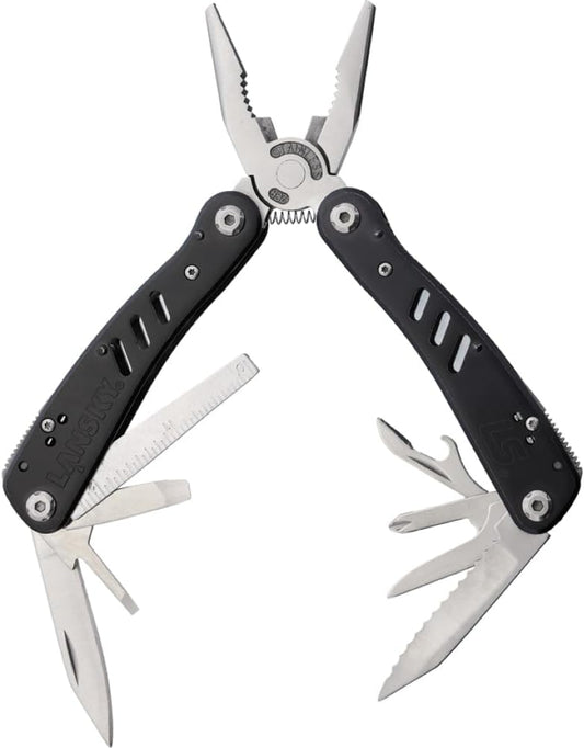 Lansky 20-in-1 Multitool Knife, EDC Gear and Gadgets with Sheath, Plain & Serrated Blades, Pliers, Bottle Opener, Wire Cutter, Multi Screwdriver Kit, Bits & Bit Holder – LMT100B