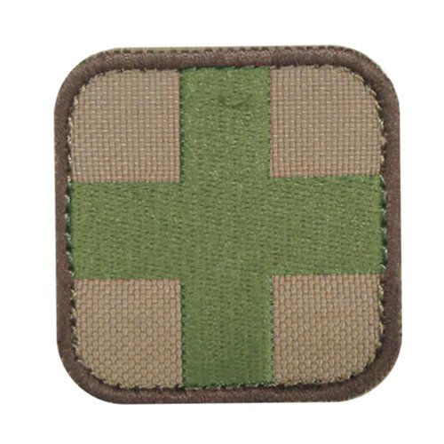Medic Patch First Aid EMT EMS Tactical Military Templar Armoury Hook and Loop Backing - Black, O.D. Green, Coyote Brown, Multicam (Multicam)