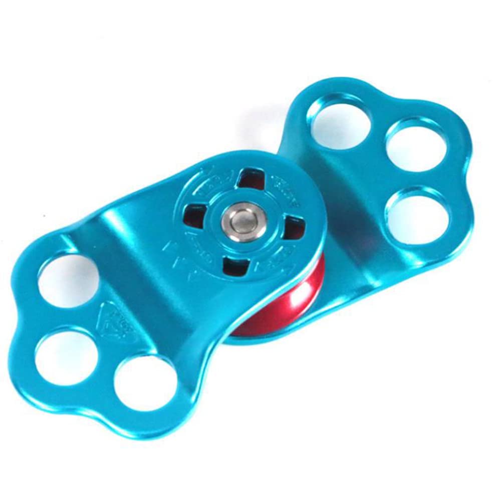 JOTOUCH Climbing Pulley,30KN Three Holes Ball Bearing Single Pulley,Rock Climbing Pulley for 14mm Rope Hauling, Rock Climbing, Rescue Applications, Zipline Sports Etc