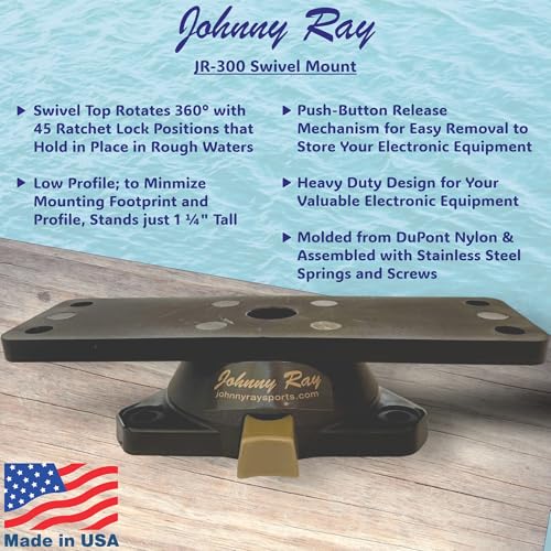 JR-300 Fish Finder Mount with Quick-Release and 360° Swivel - Marine Electronics Bracket