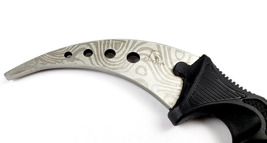 Falcon 7.5" Tactical Fixed Blade Training, No Edge. For Training Purpose Only (Black)