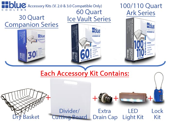 60 Quart Blue Starter Bundle with Wheels - Includes Accessory KIT