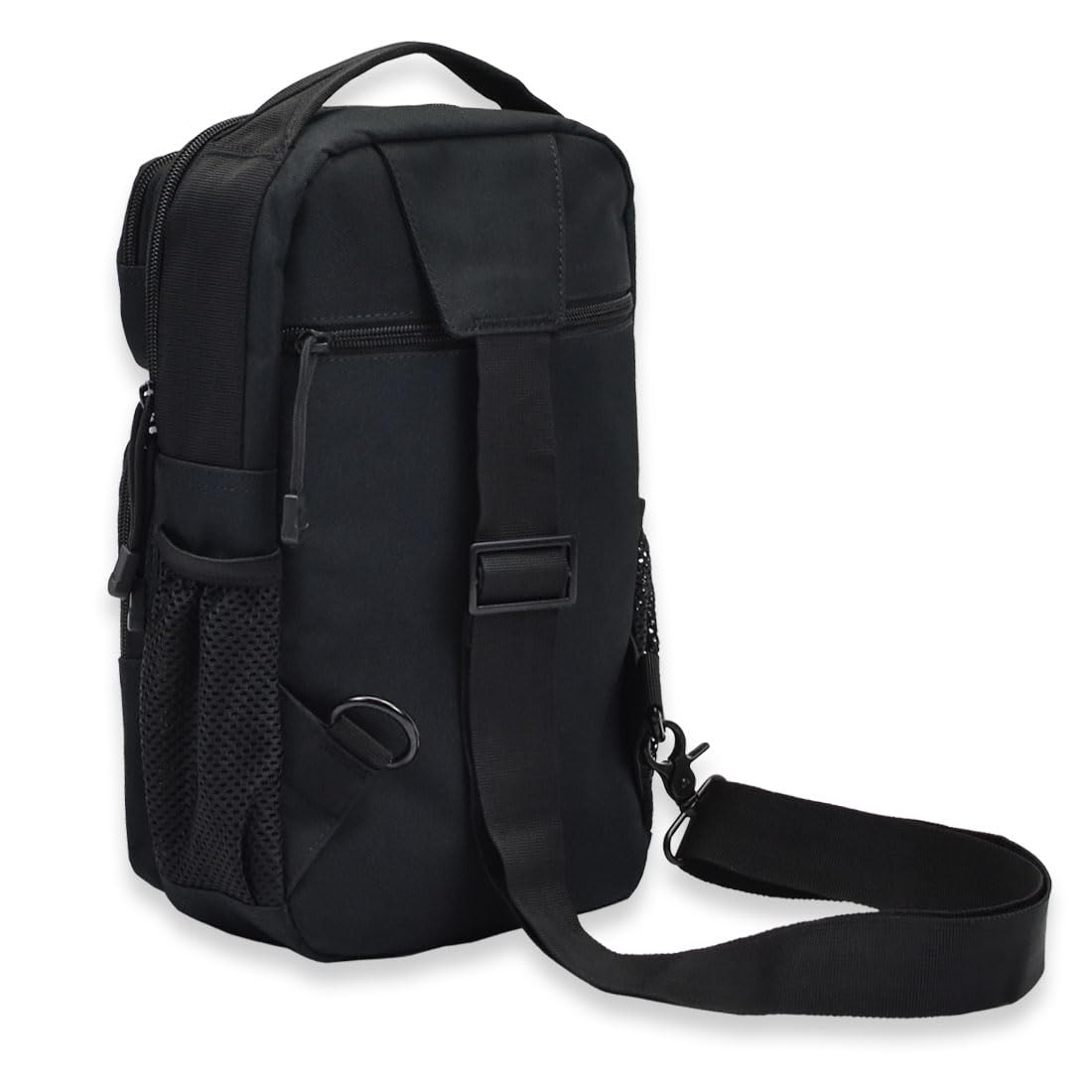TORCH Sling Bag Single Shoulder Crossbody Backpack Urban Outdoor Sports Military Style MOLLE Travel Pack for EDC Gear V2 Black