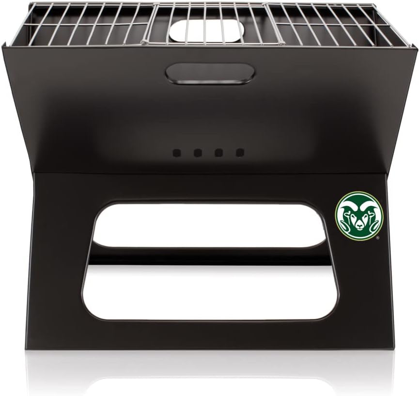 PICNIC TIME NCAA Colorado State Rams X-Grill Portable Grill - Camping Grill - Small Charcoal Grill for Tailgating